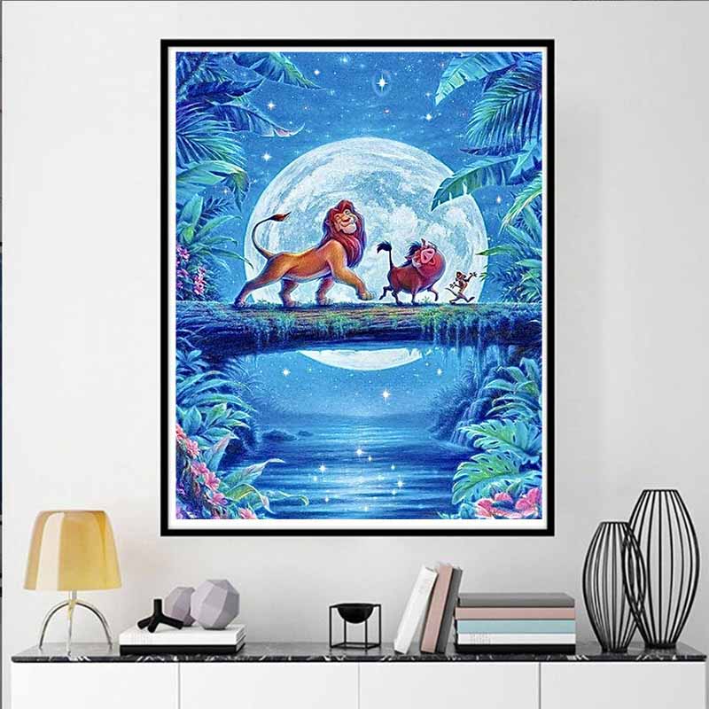 Disney 5D DIY Diamond Painting Hakura Matata Illustration From The Lion King Embroidery Mosaic Cross Stitch Home Decor Gift Craft