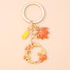 Fashion Autumn Maple Leaf Keychain Women Girls Corn Pumpkin Key Ring Pendants for Handbag Decor DIY Key Chain Jewelry Gifts