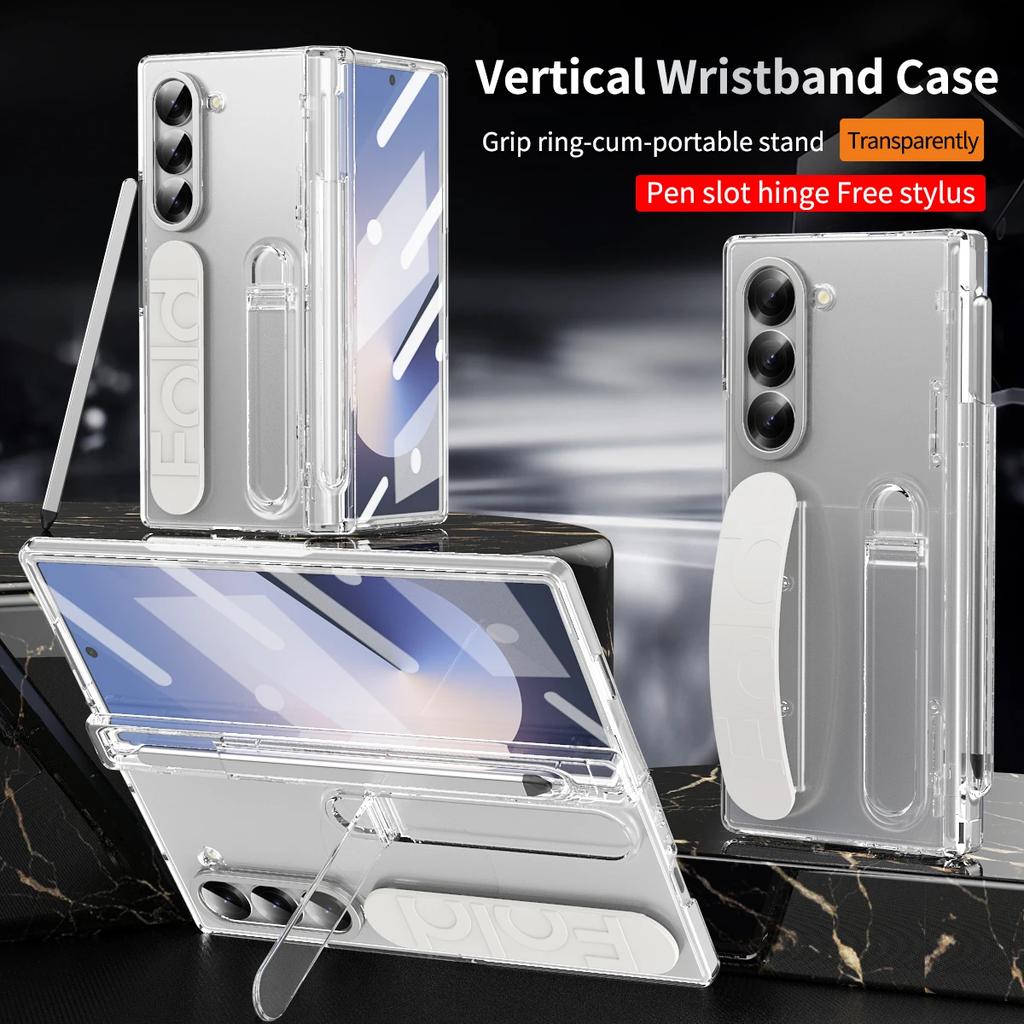 With Touch Pen for Samsung Galaxy Z Fold 6 7 5 5 4 3 TriFold Case Hinge Armor Shockproof Full Screen Protector Folding Cover