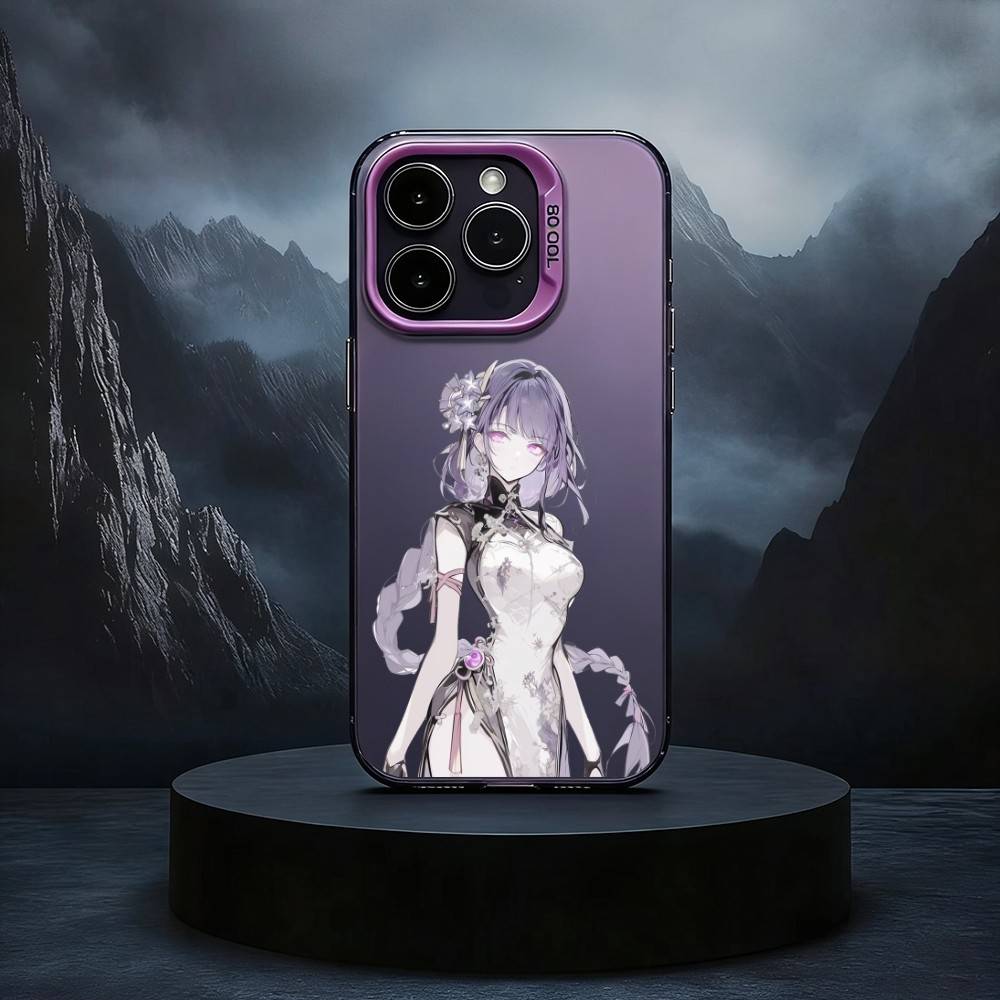 

R-Raiden Shogun Genshin Black Candy silver phone case Phone Case For iPhone17,16,15,14,13,12,11 Plus,Pro Max iPhone12