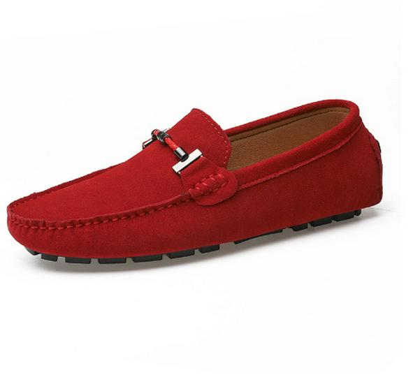 Korean Style Plus Size Loafers - Genuine Leather Hand-Stitched Men's Slip-On Shoes for Spring/Summer 5088