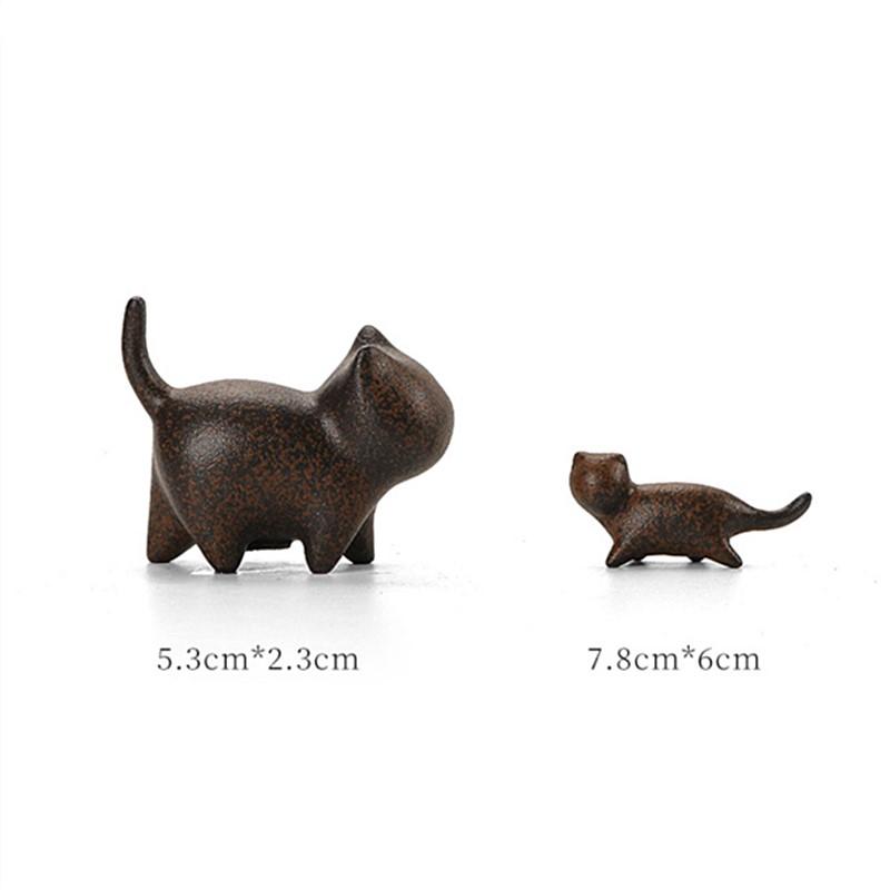 

2pcs Coarse Pottery Tea Pet Decoration Home Can Keep Ceramic Kitten Ornaments Tea Tray Decor Chinese Tea Ceremony Accessories