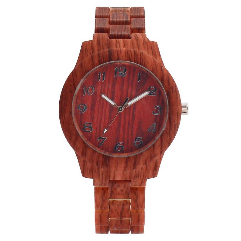Trend fashion watch wood grain men's watch simple casual digital wood grain quartz watch manufacturer