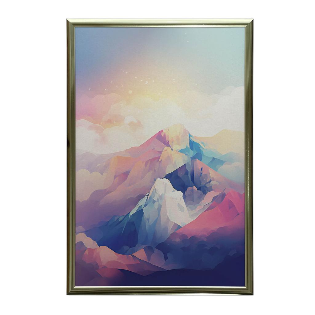 Pastelowe Górskie Marzenie Pastelowe Górskie Marzenie, 50X70 Cm, Rama Drewniana Jasny Dąb, Papier Matowy 230 Gsm