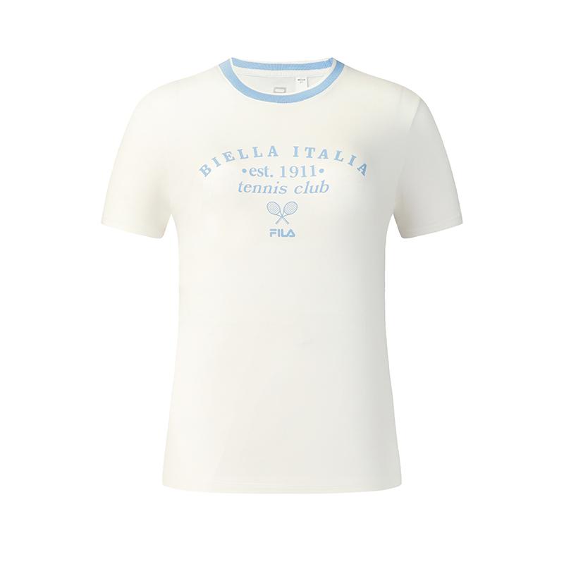 FILA Tennis Classic Versatile Comfortable T-Shirt Women tops Cloud-White A11W623126FWT S