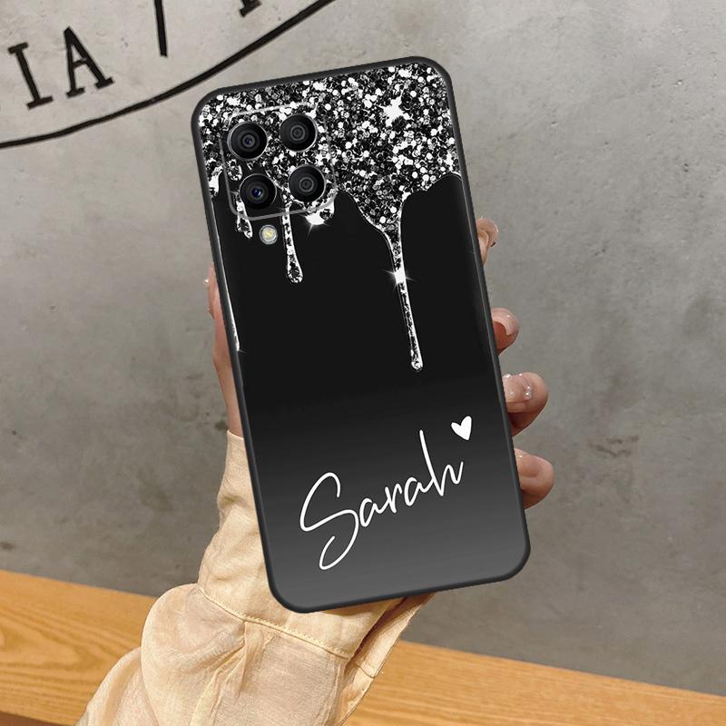 Glossy  Glitter Personalised For Samsung Galaxy M16 M34 M11 M35 M21 M06 M33 M13 M53 M31 M55 M15 M14 M54 M12 M32 M52 Case