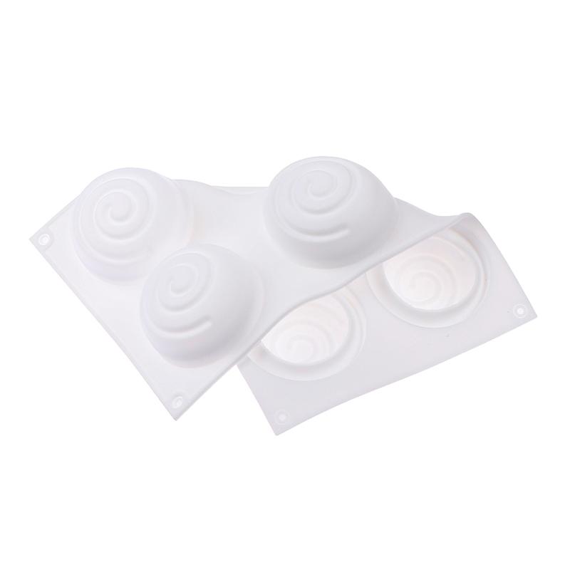 Soap Mould Round Whirlpool Silicone Rubber 6 Cavities Mousse Cake Baking Mold