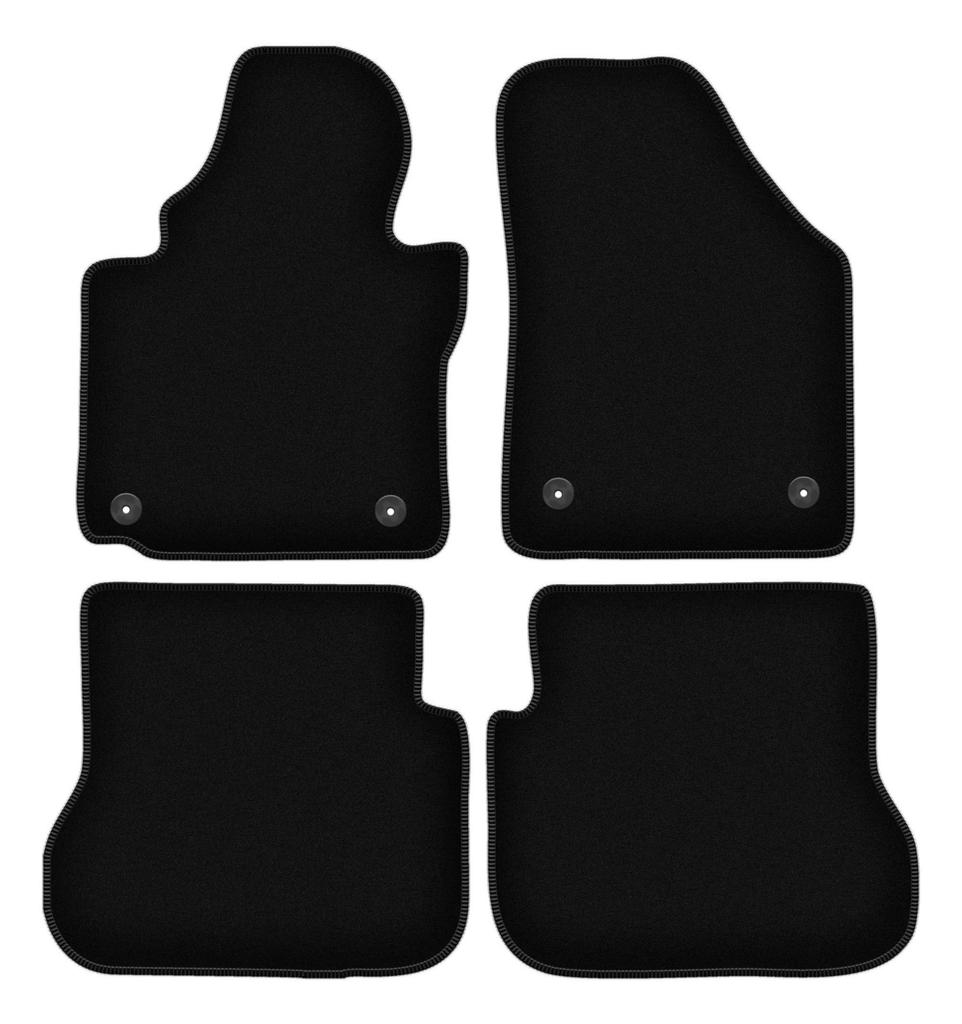 BASIC black velour floor mats for: Volkswagen Caddy 2K 2FL minivan (2013-)