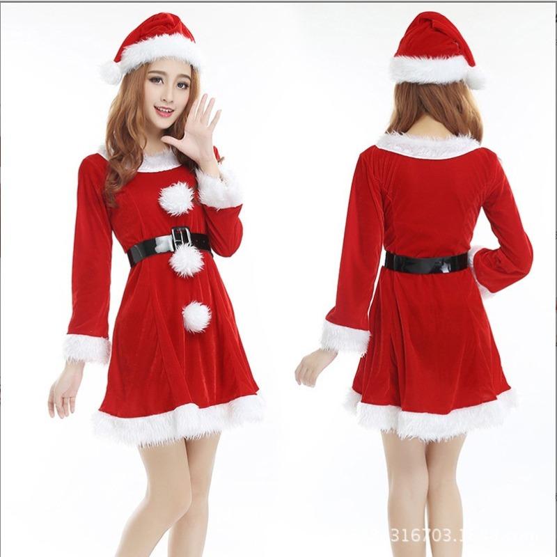 Vánoční kostýmy kompletní sada pánského a dámského oblečení kostýmy ze zlatého sametu sváteční párty převlek vánoční oblečení generace