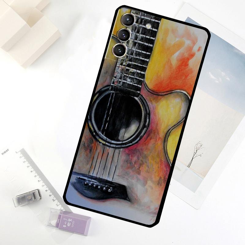 Music Guitar Phone Case For Samsung Galaxy S24 FE S23 Ultra S21 S22 S25 S26 Ultra S10 Plus S20 FE Cover