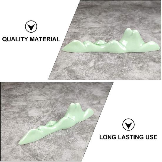 TOYANDONA Calligraphy Brush Holder Rack Paint Ceramic Brush Rest with Wave Design for Chinese Calligraphy Practice Supplies Beginner