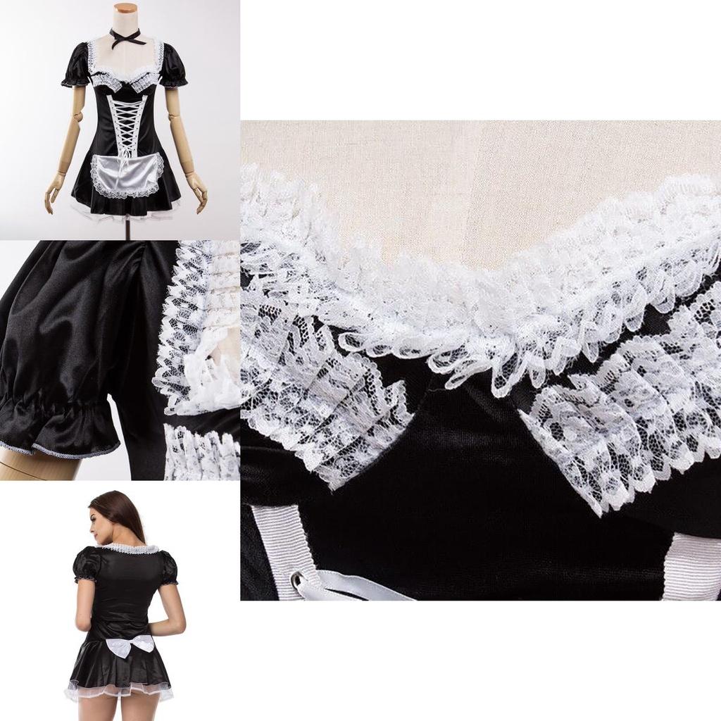 Stunning Sexy Lace Women's French Maid Servant Dress For Halloween And Cosplay Parties