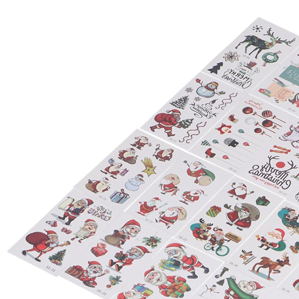 40 Sheet Christmas Temporary Tattoo Sticker Waterproof Children Cartoon Tattoo Sticker Set