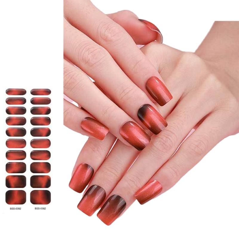 Semi Cured Gels Nails Stickers Nails Polish Strips Korean Style Gels Nails Strips Nails Art Decortions for Party