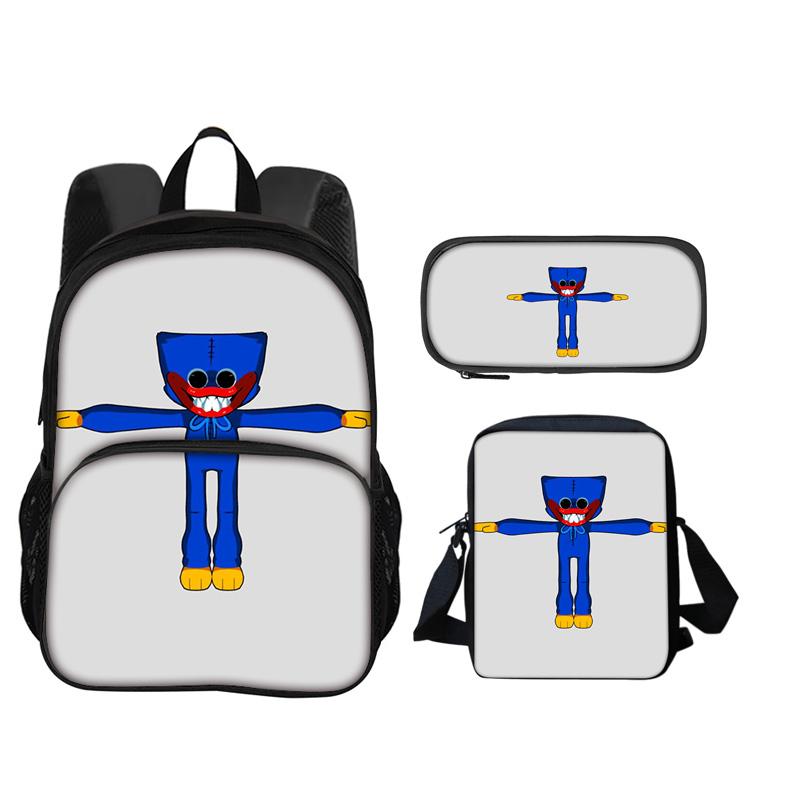 Friday Night Funkin Sac à Dos Rond Sac à Stylo Sac à Bandoulière Ensemble 3 Pièces Polyvalent Garçon ou Fille École Anniversaire Meilleur Cadeau