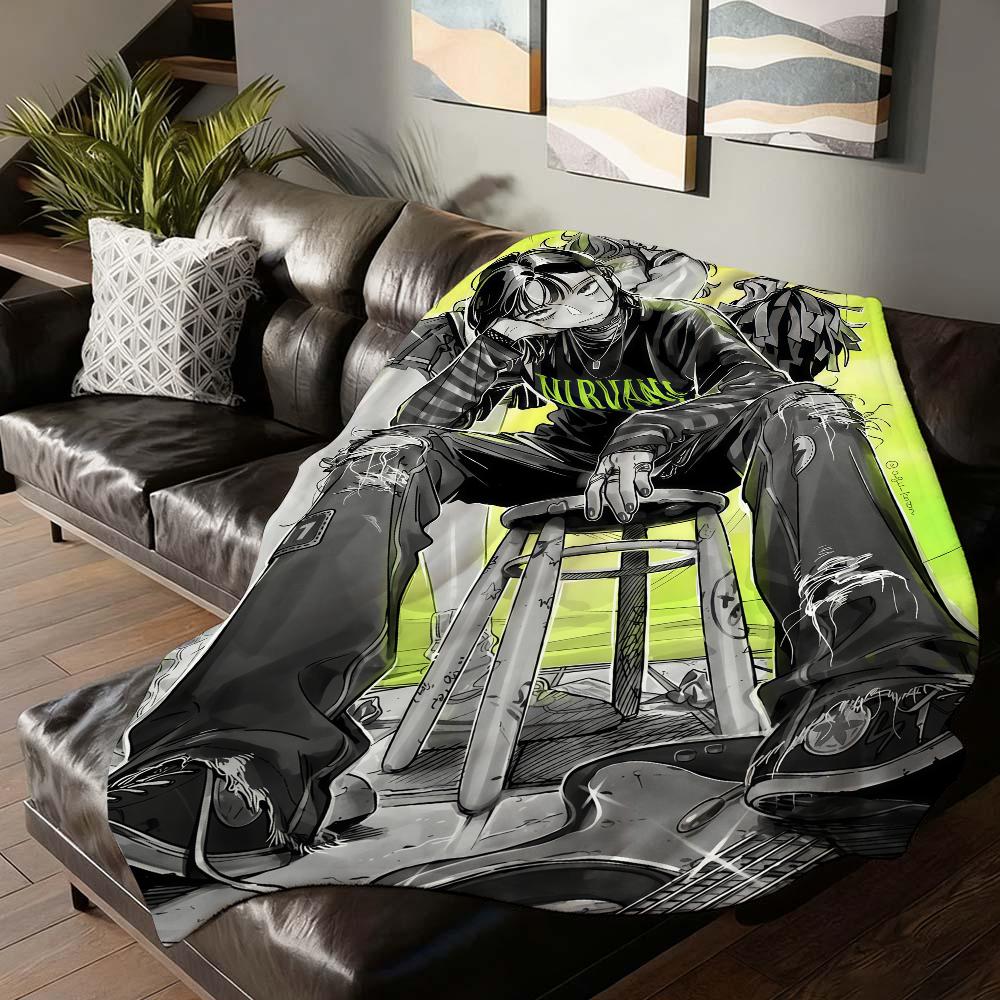 Anime Aya O Oosawa K Koga M Mitsuki Blanket For Sofa Office Bed Plane Travel Sleep Read Relax Camping Soft And Warm