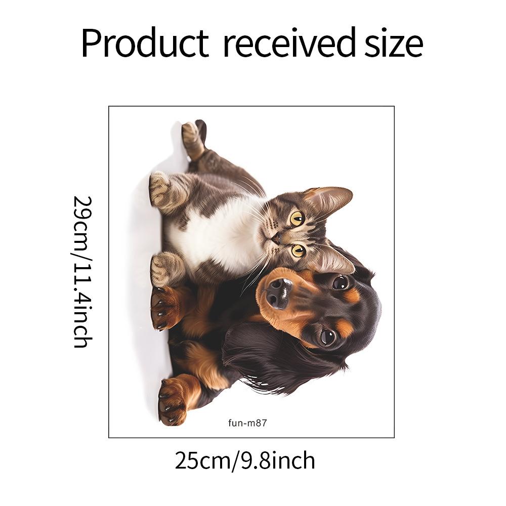 

Fun-m87 Мультяшные наклейки с собаками и кошками для ванной комнаты, туалета, декоративные настенные наклейки 25*29CM/fun-m87
