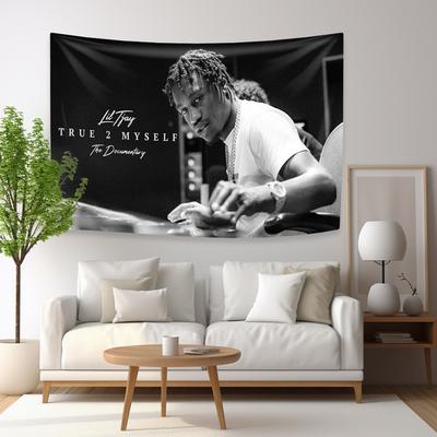 Rapper Lil Tjays Tapestry Hip Hop Flag Digital Printing Indoor Outdoor Decor Wall Hanging Bedroom Background Concert Banner