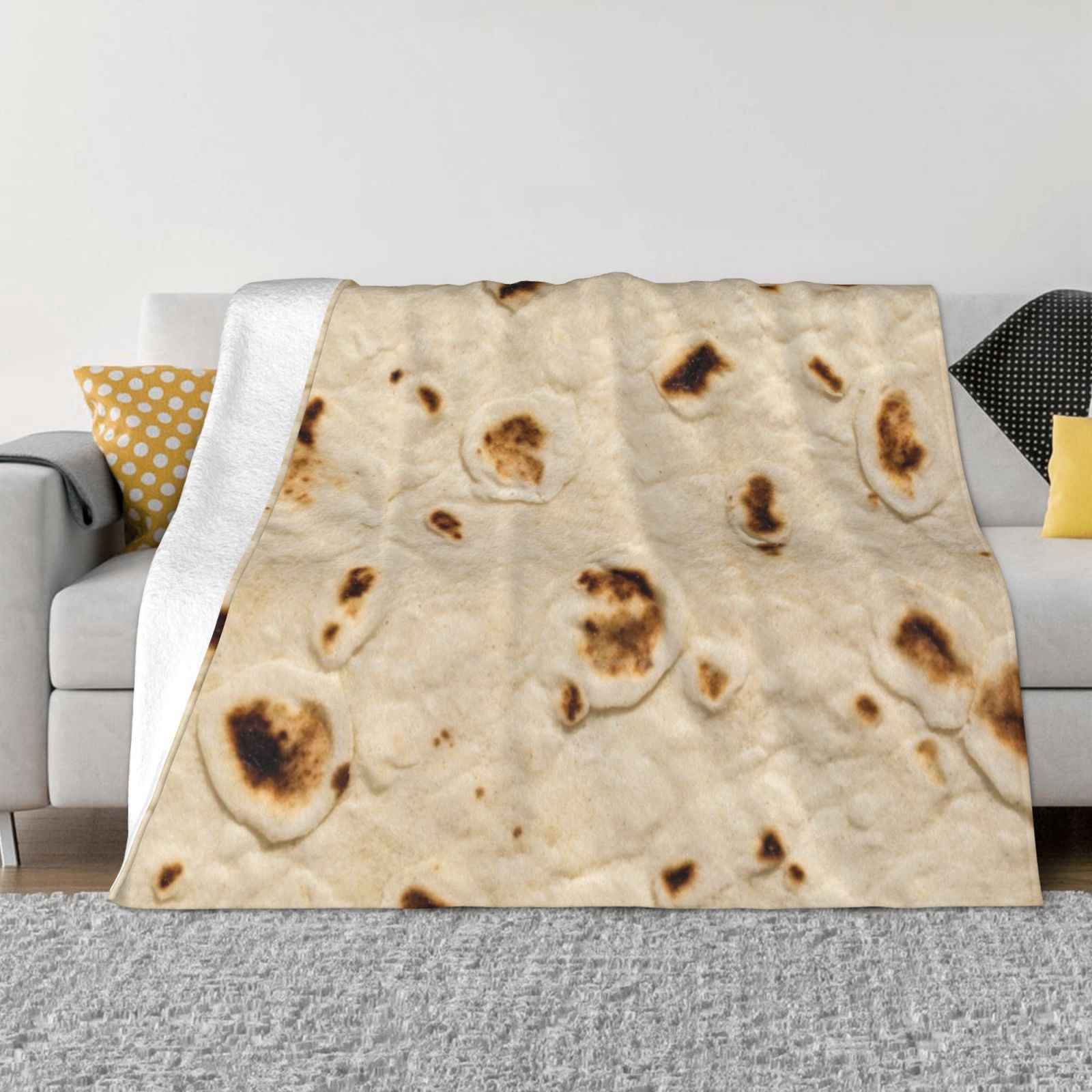 Burrito Tortilla Wrap Blanket Soft Warm Travel Portable Blanket Burrito Tortilla Mexican Food Spanish Sombrero Guacamole Flour 30x40in