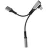USB Adapter Type-C To 3.5mm Headphone Jack Supports Concurrent Charging and Listening 60W Sound Gunmetal