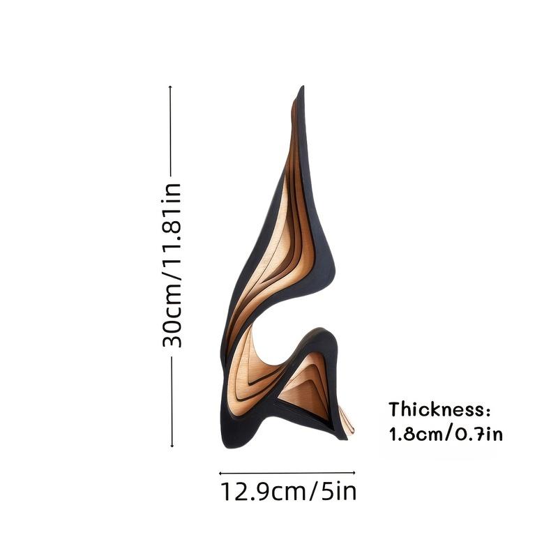 Abstrakcyjna Nowoczesna Minimalistyczna Rzeźba Statua z Naturalnego Drewna - Parametryczne Abstrakcyjne Aerodynamiczne Statuy, Odpowiednie do Wystroju Pokoju, Biura, Gabinetu
