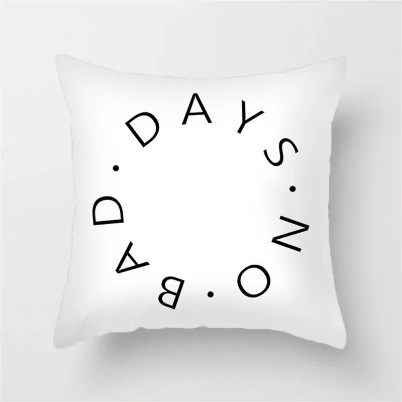 Office Sofa Car Cushion Cover Cartoon Black and White Simple Line Printing Luxury Home Decoration Pillow Cover