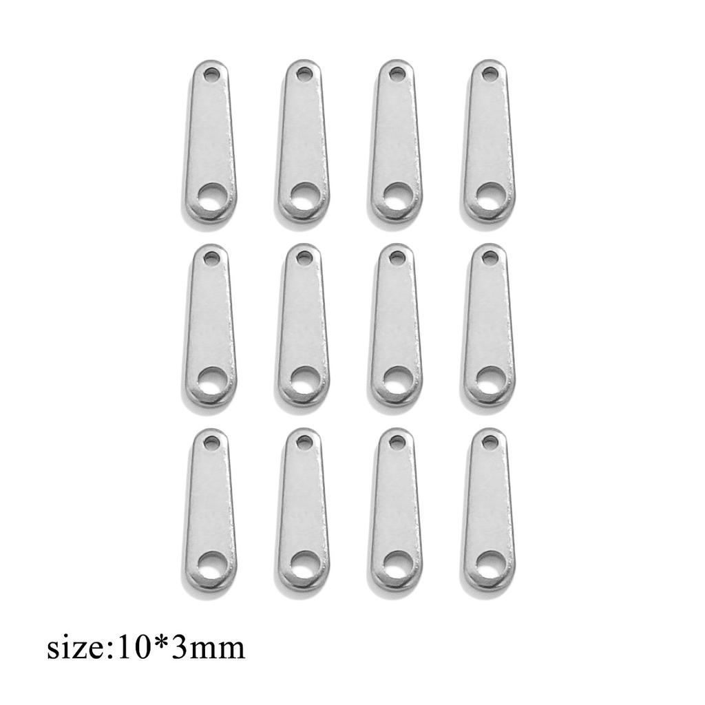 100pcs Stainless Steel Tail Chain Tag Real Gold Electroplated Small Pendant Accessories for Jewelry Making DIY Charms
