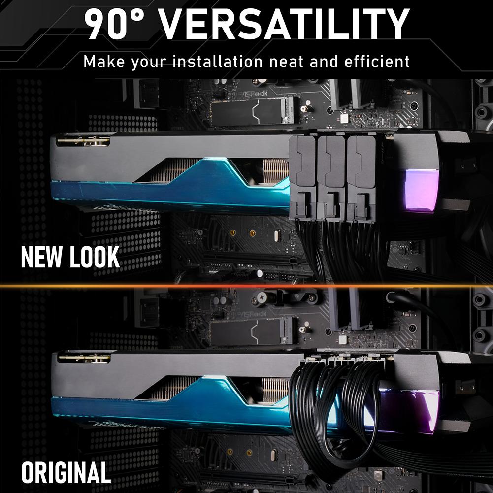 8-Pin PCIe GPU Power Adapter 90-Degree Angled Connector Power Interfaces Steering Head Power Right Angle Elbow Adapter