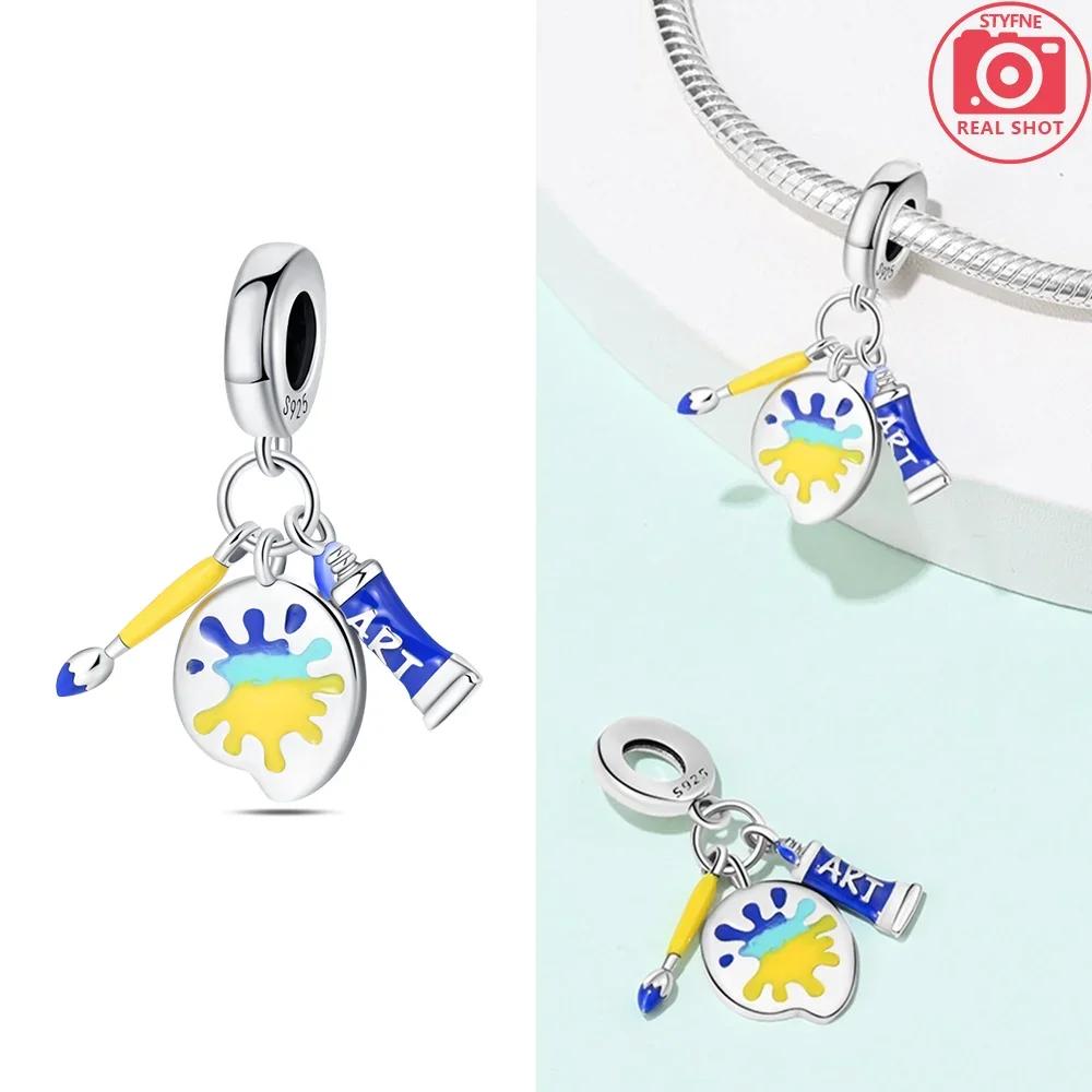 Charms Plataoriginales Palette Painting Beads For Charms Copper Bracelet Beads Jewellery Making Women'S Gift