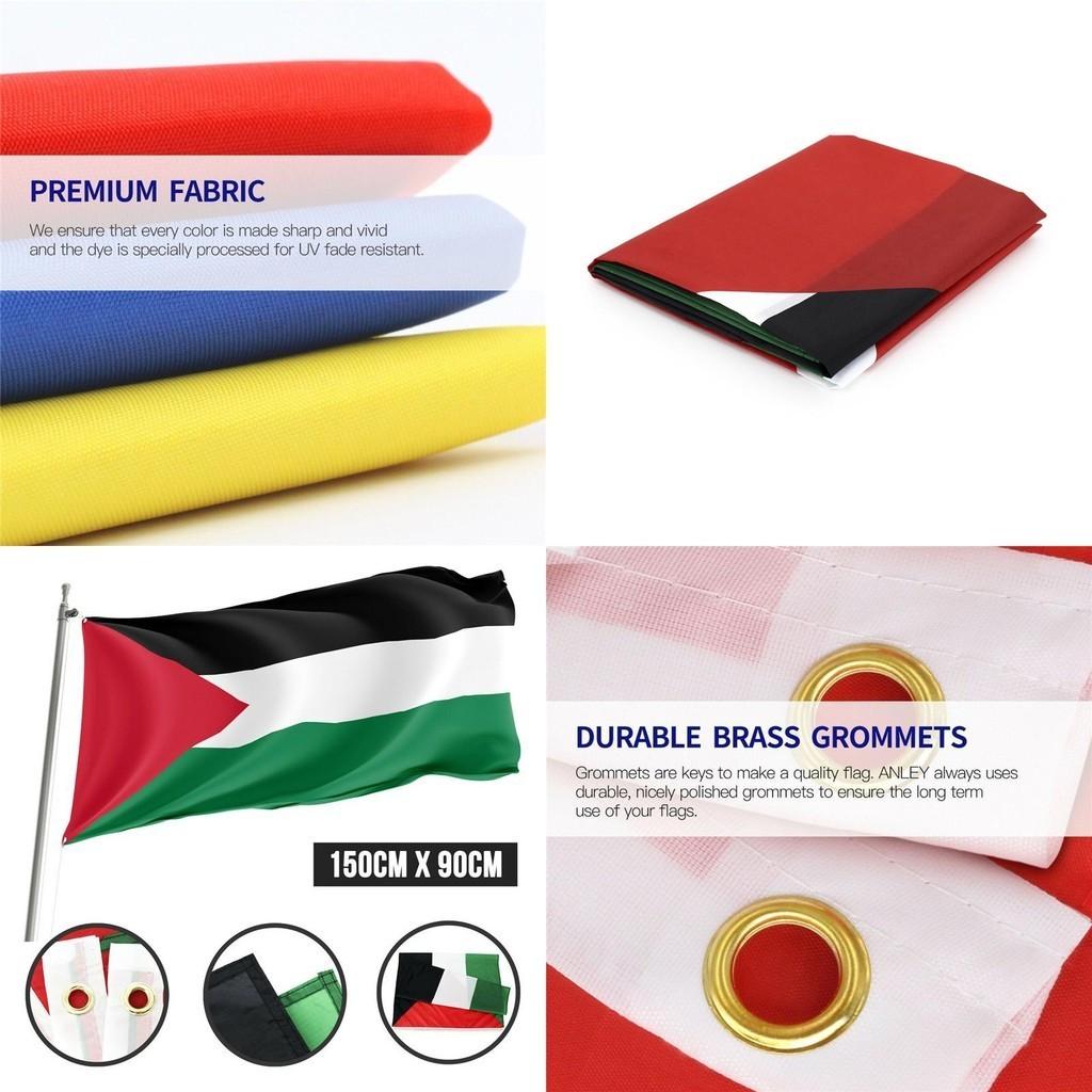 Llamativa Pancarta de Desfile de Palestina de 5 x 3 Pies Ojales Metálicos Free Gaza Libertad Palestina
