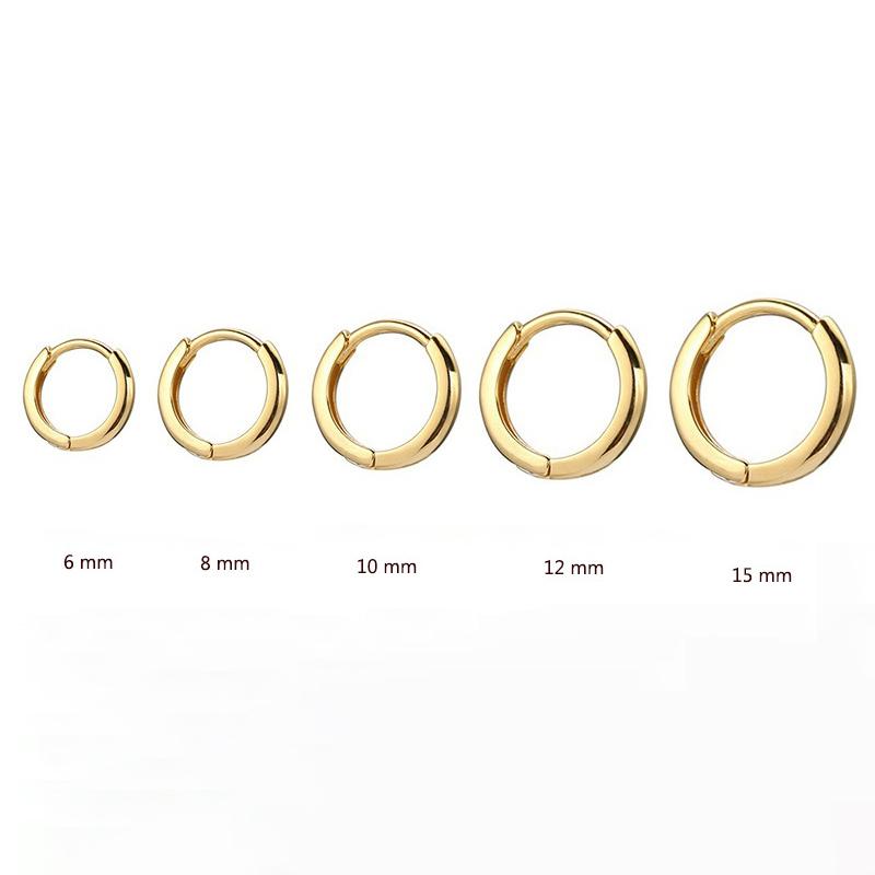 

2PCS Stainless Steel Minimal Hoop Earrings For Women Girls Gold Color Small Piercing Earring Wedding Gift Smooth Ear Bone Buckle 5mm золотой