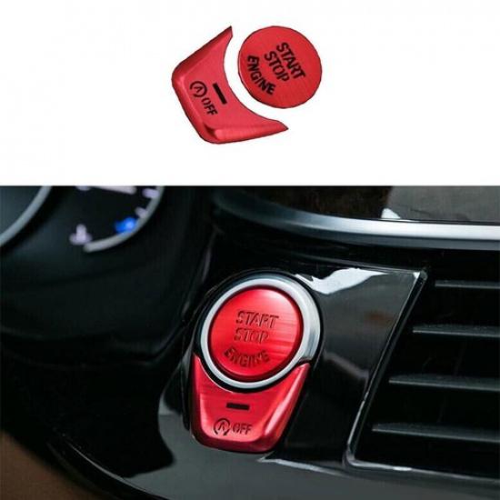 For BMW 5 Series G30 One-Click Startup Button Cover Trim Aluminum 2018- Red