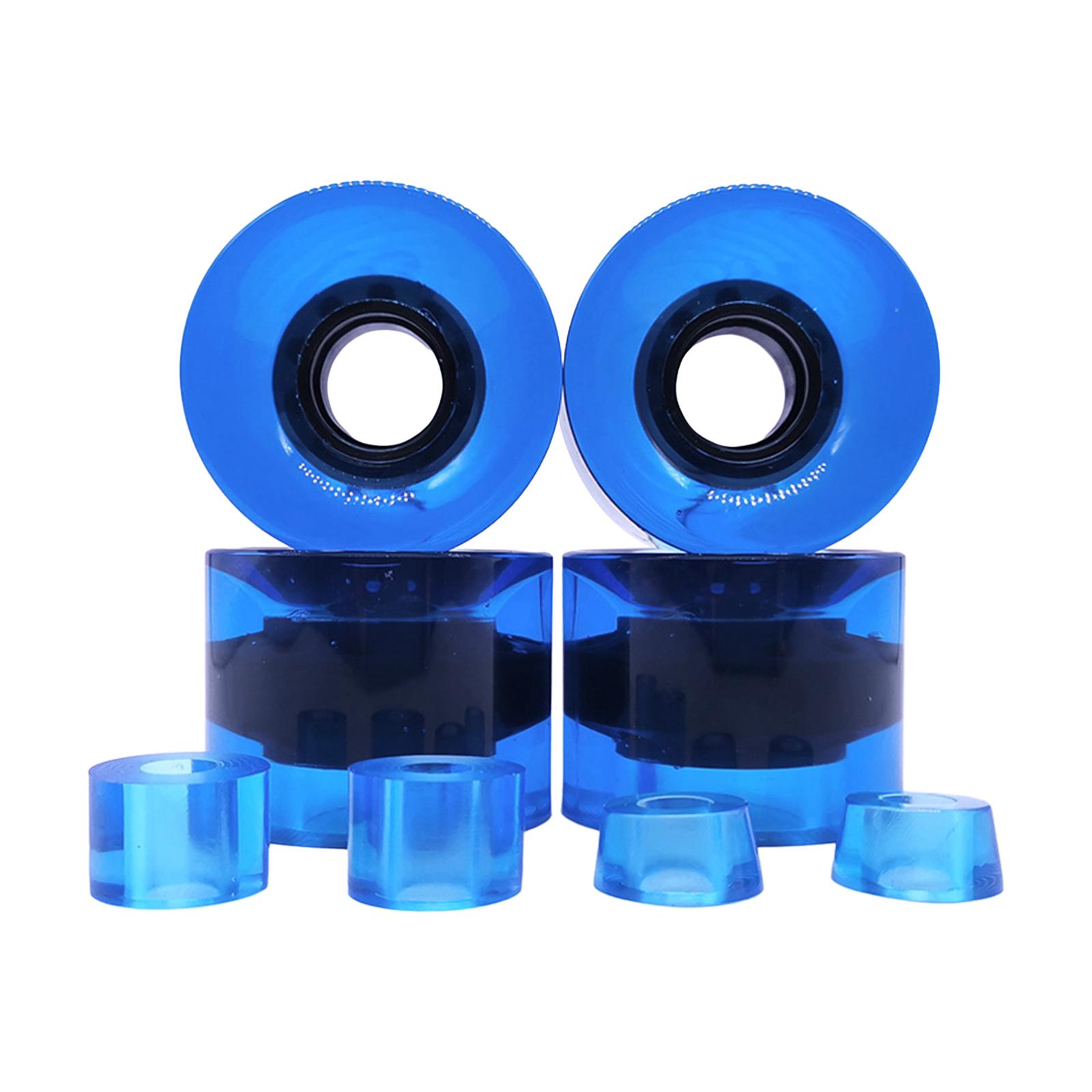 4Pcs Skateboard Wheels Replacement Durable 78A Hardness Cruising Wheels Roller for Downhill Street Cruising All Terrain Off Road очистить синий