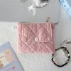 Cute Style Quilted Card Case  ID Case  Multi-function Flip Snap Storage Bag  Portable Coin Purse  Bluetooth Headset Bag
