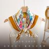 Spring New Harness Double Crepe Handmade Hemming Silk Scarf Fashion Light Luxury 70 Silk Square Scarf 100% Mulberry Silk Silk Scarf