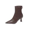 Mode Herbst Winter Mode Spitzzehen Stiefeletten Damen Reißverschlüsse Dicke Absätze Schuhe Streetstyle Kleid Kurz Botas Mujer
