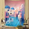 Landscape Nordic  Barcelona Santorini Positano Colorful Tapestry Wall Hanging Hanging Tarot Hippie Wall Rugs Dorm Wall Art Decor