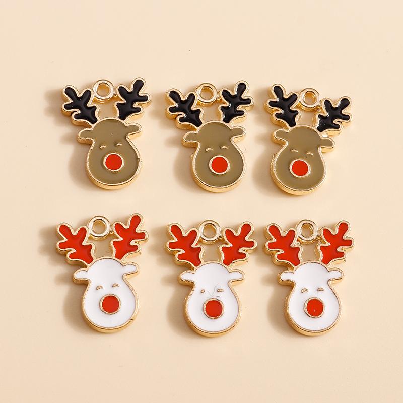 10pcs 17x21mm Cute Enamel Winter Snowflake Charms for Jewelry Making Christmas Earrings Pendants Necklaces DIY Crafts Supplies