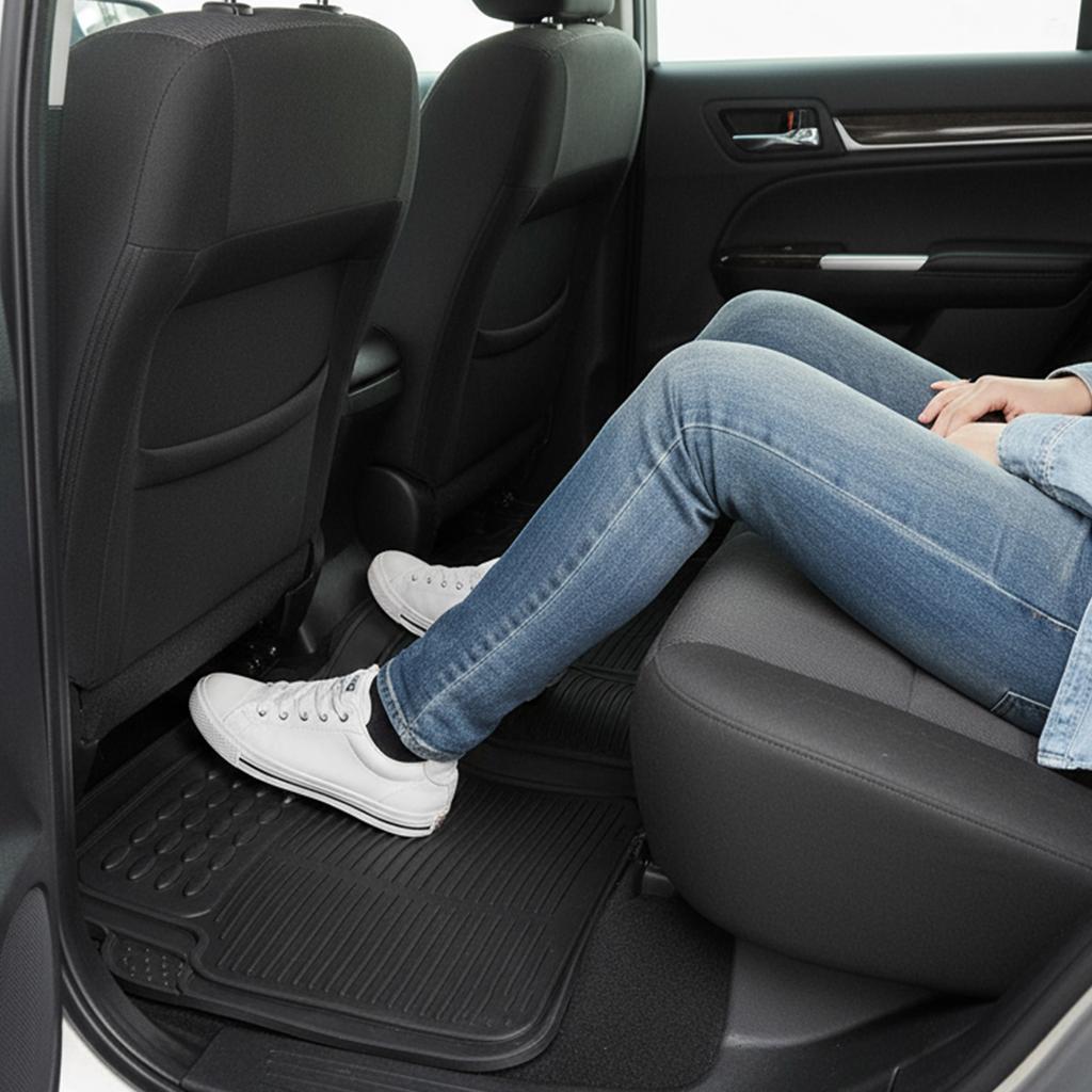 3 Pieces Deep Waterproof Car Mats Universal Trim-to Fit Automotive Floor Mats Heavy Duty Rubber Car Mats for Car SUV Truck Van