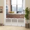 Wooden Dog Gate, Freestanding Pet Gate with Support Feet for Doorways, Hallways, Stairs, 155L x 61H cm, White