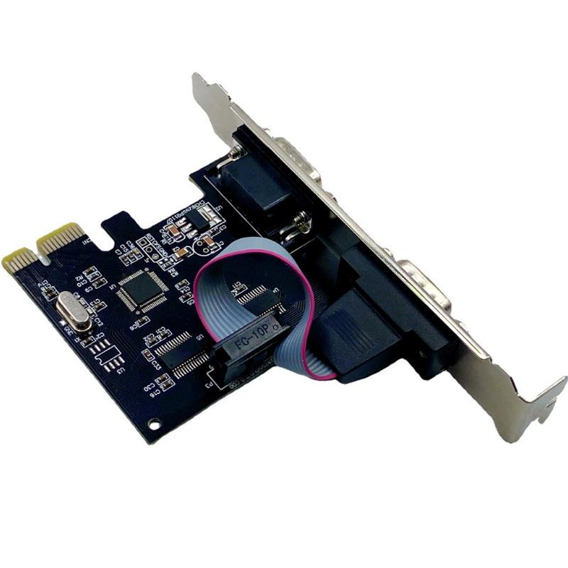 1Pcs Rs232 Com Pci-E Pci For Express Expansion Adapter Car Diy Accessories Pcie To 2 Serial Db9 Card