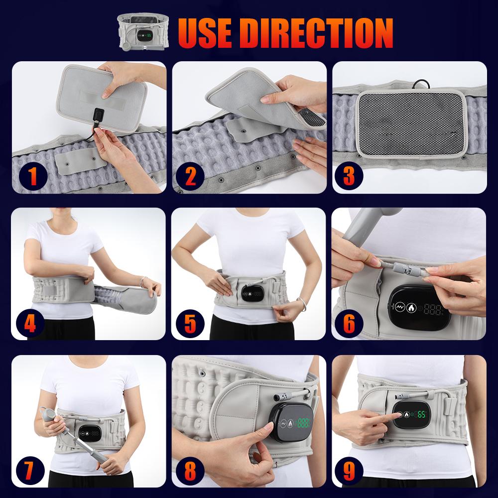 Heating Waist Massager Belts Vibration Inflatable Heated Pads Back Protector Waist Massage Relax Warmer