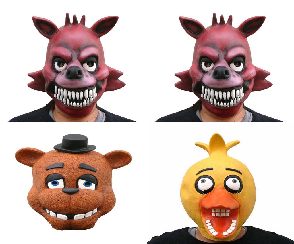 Einheitsgröße Latexmaske für Erwachsene, inspiriert von den Charakteren aus Five Nights At Freddy's