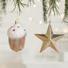 2Pcs Plastic Christmas Hanging Conch Ornament Star Snowman Onion Shaped Hanging Ornament Decorative Glittery