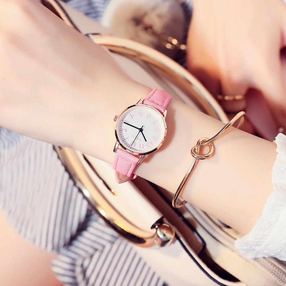 Belt Women's Watch Temperament Digital Scale Quartz Watch Casual Student Watch for Women