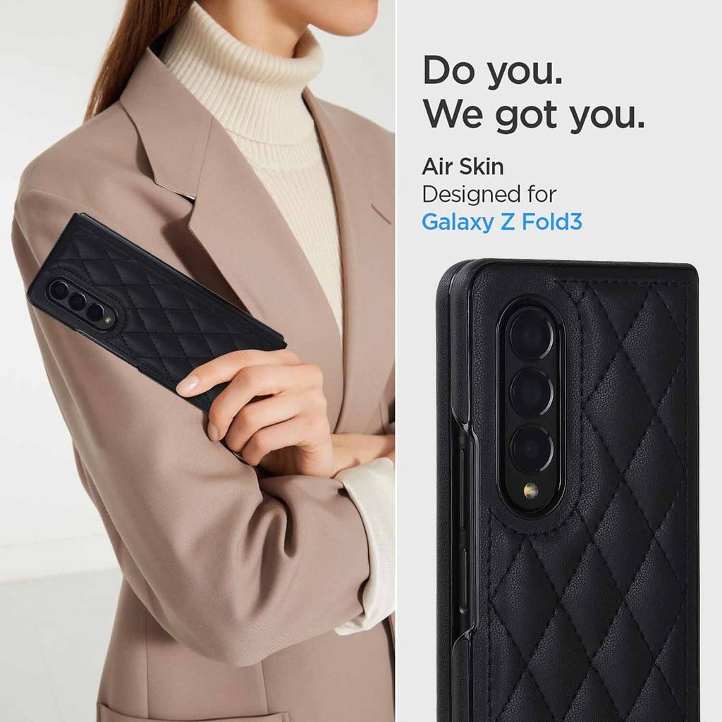 Fold7 Luxus Klapphandy Hülle für Samsung Galaxy Z Fold 7 6 5 4 3 5G Diamant Gitter Muster Leder Anti-Fall Schutz Hülle