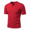Men Henley Collar Short Sleeve Quick Dry Mesh Casual Sports Loose T Shirt
