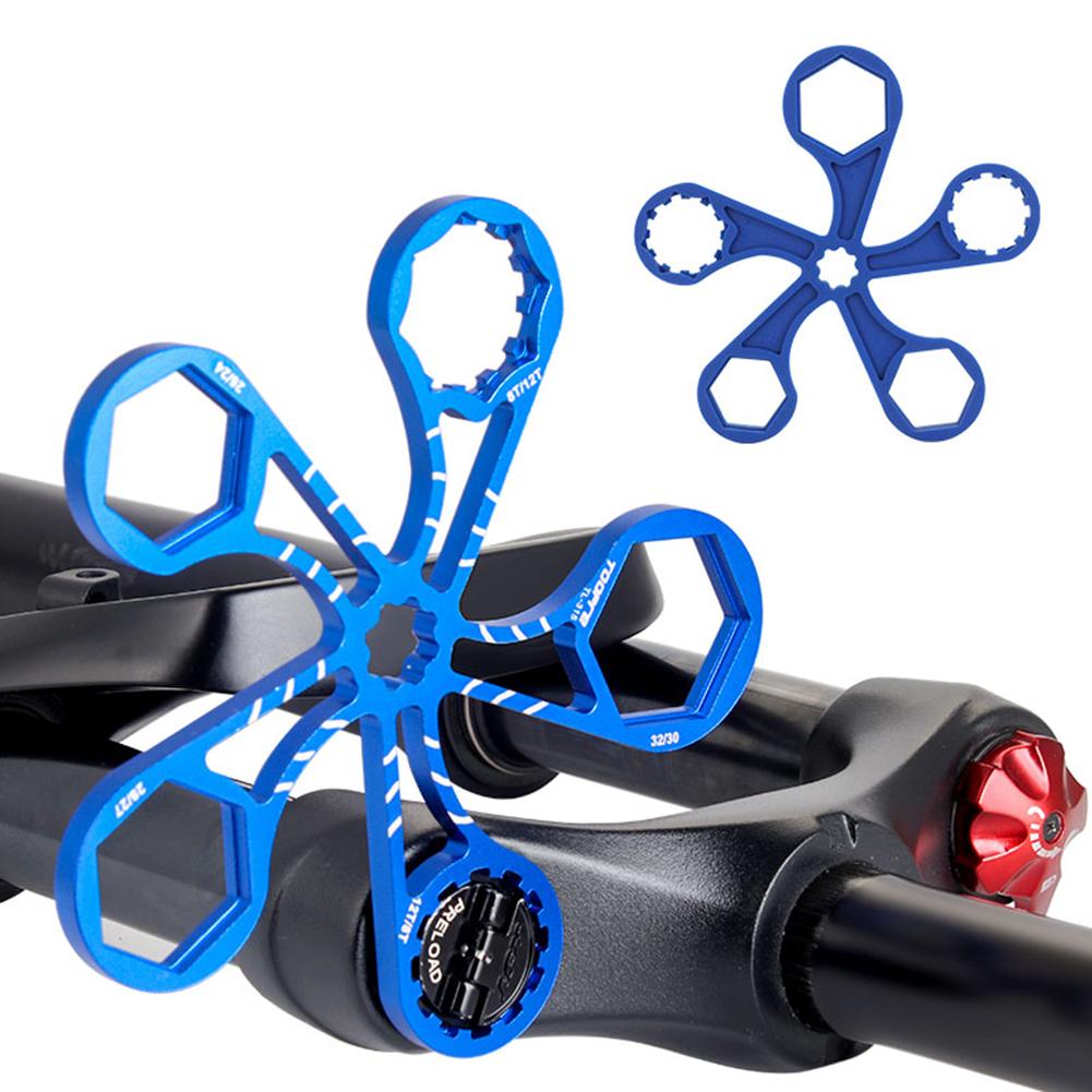 Bicycle Suspension Front Fork Cap Wrench Bike Removal Installation Tools Cycling Plum Crank Cover Remover Tool