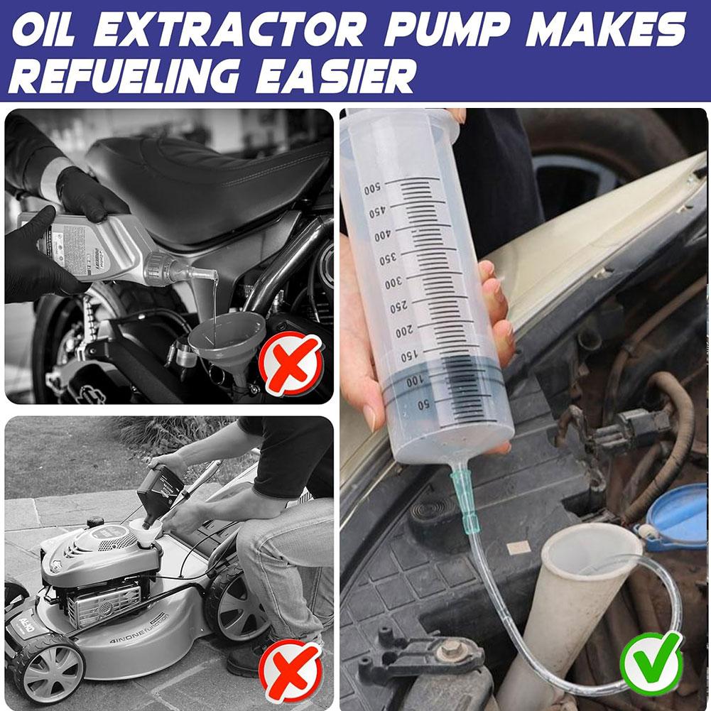550ml Manual Oil Fluid Extractor Pump Large Capacity Syringe Car Engine Oil Change Vacuum Fluid Suction Transfer Tool with Hose