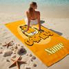 Custom Name Garfield Hug Stylish Digital Printing Beach Towel Quick‑Drying Absorbent Blanket for Beach Pool Gym Travel